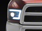 Switchback Sequential LED C-Bar Projector Headlights; Matte Black Housing; Smoked Lens (10-18 RAM 2500 w/ Factory Halogen Non-Projector Headlights)