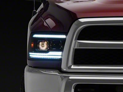 Switchback Sequential Projector Headlights; Matte Black Housing; Clear Lens (10-18 RAM 2500 w/ Factory Halogen Headlights)