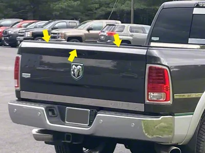 Top Tailgate Accent Trim; Stainless Steel (10-18 RAM 2500)
