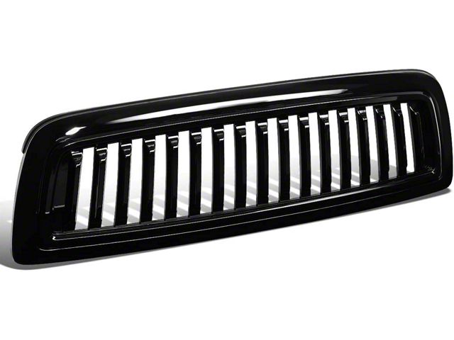 Vertical Fence Style Upper Replacement Grille; Gloss Black (10-12 RAM 2500)