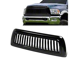 Vertical Fence Style Upper Replacement Grille; Gloss Black (10-18 RAM 2500)
