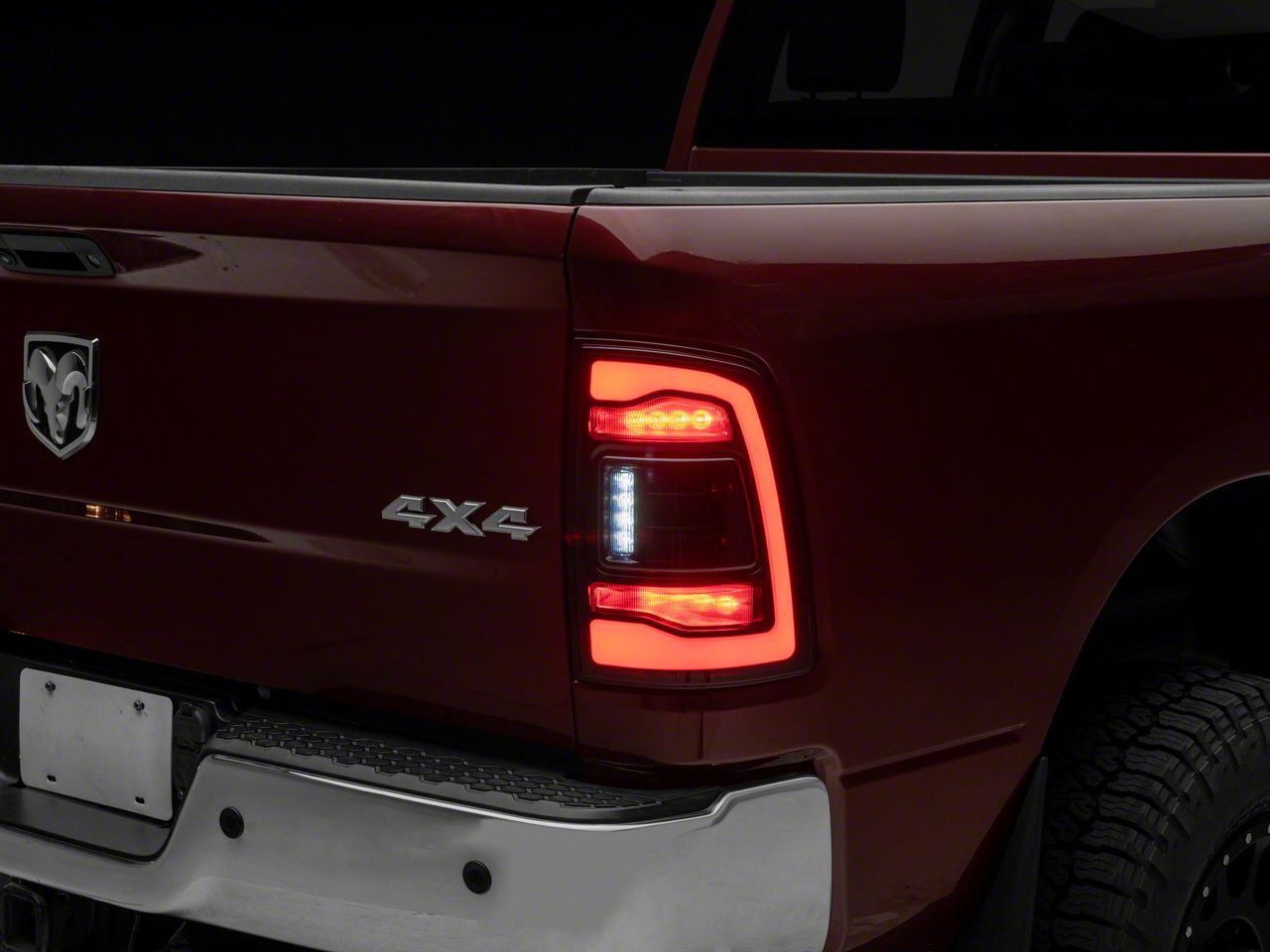 thumbnail image 2 of Speed Daddy LED Tail Light Assembly For 09-17 RAM 1500 2500 3500 | Tinted Smoked Lens, Black Housing, 3D Light Bar, Red LED 2 of 3