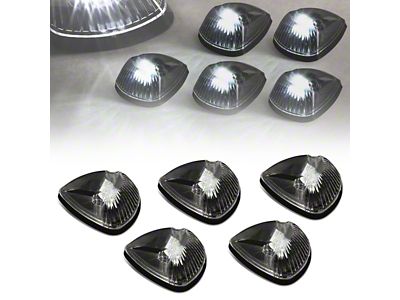 White LED Roof Cab Lights; Black (94-98 RAM 2500)