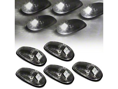 White LED Roof Cab Lights; Black (99-02 RAM 2500)