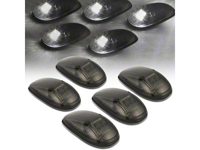 White LED Roof Cab Lights; Smoked (99-02 RAM 2500)