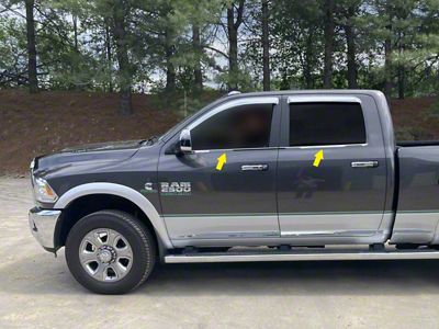 Window Sill Trim Set; Stainless Steel (10-18 RAM 2500 Crew Cab)
