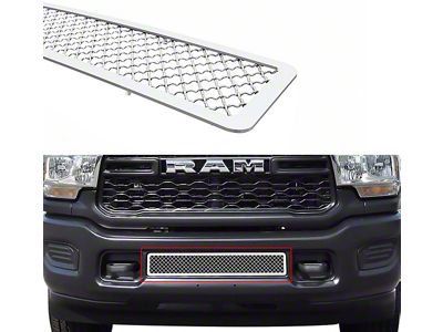 Wire Mesh Lower Bumper Grille Overlay; Polished (19-24 RAM 2500 w/o Front Parking Sensors)