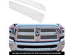 Wire Mesh Upper Overlay Grilles; Polished (13-18 RAM 2500)