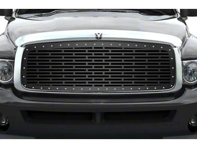 1-Piece Steel Upper Grille Insert; Bricks (03-05 RAM 3500)