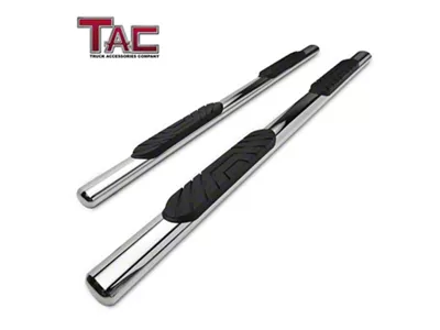 4-Inch Oval Side Step Bars; Stainless Steel (03-09 RAM 3500 Quad Cab)