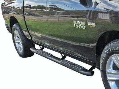 4X Series 4-Inch Oval Side Step Bars; Black (03-09 RAM 3500 Quad Cab)