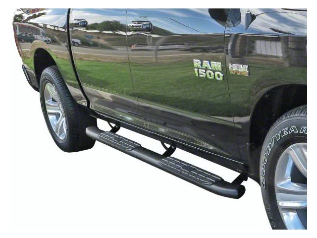 4X Series 4-Inch Oval Side Step Bars; Black (03-09 RAM 3500 Quad Cab)