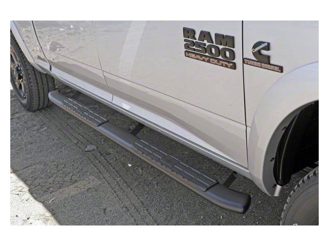 4X Series 4-Inch Oval Side Step Bars; Black (10-24 RAM 3500 Crew Cab)