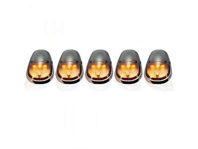 5-Piece Amber LED Cab Roof Lights; Clear Lens (03-18 RAM 3500)