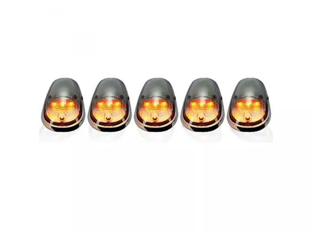 5-Piece Amber LED Cab Roof Lights; Clear Lens (03-18 RAM 3500)