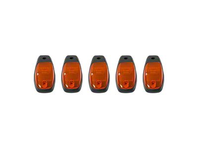 5-Piece Amber LED Roof Cab Lights; Amber Lens (19-24 RAM 3500)