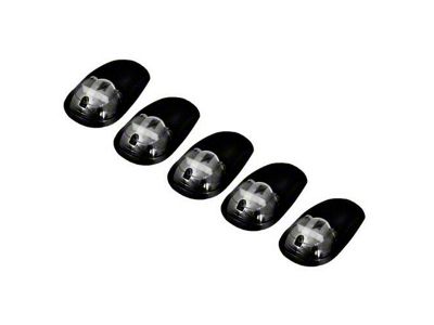 5-Piece White OLED Roof Cab Lights; Smoked Lens (03-18 RAM 3500)