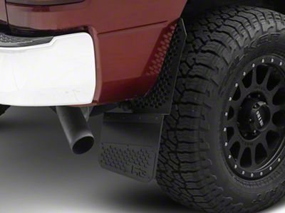 REK-mesh Universal Offset Standard 12-Inch Wide Mud Flaps with Black Logo; Front or Rear (Universal; Some Adaptation May Be Required)