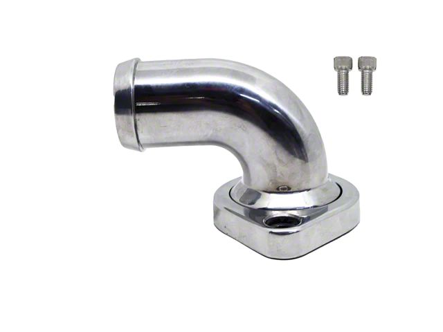 Aluminum 90 Degree Water Neck Thermostat Housing; Polished (03-24 5.7L, 6.4L RAM 3500)