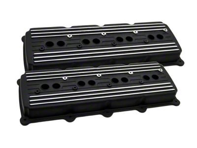 Aluminum Valve Covers; Black (05-24 5.7L, 6.4L RAM 3500)