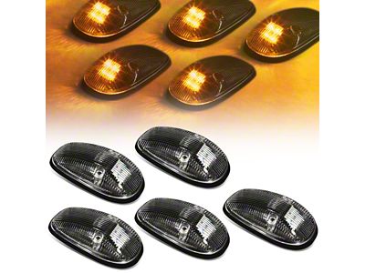 Amber LED Roof Cab Lights; Black (99-02 RAM 3500)
