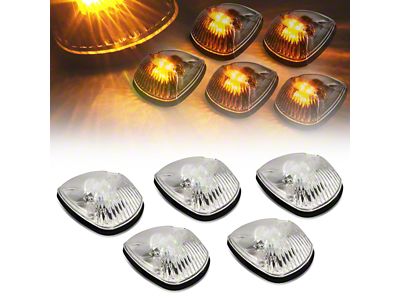 Amber LED Roof Cab Lights; Chrome (94-98 RAM 3500)