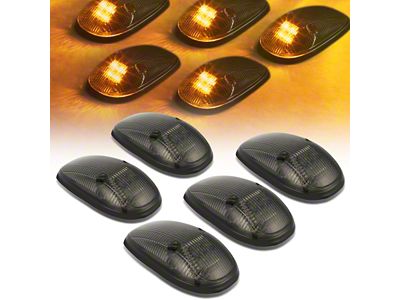 Amber LED Roof Cab Lights; Smoked (99-02 RAM 3500)
