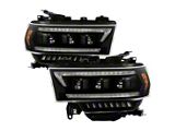 APEX Series High-Power LED Headlights; Black Housing; Clear Lens (19-24 RAM 3500 w/ Factory Reflective LED Headlights)