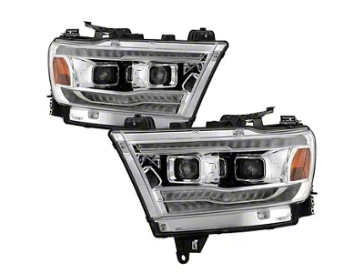 APEX Series High-Power LED Headlights; Chrome Housing; Clear Lens (19-24 RAM 3500 w/ Factory Halogen Headlights)