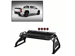 Atlas Roll Bar with 7-Inch Red Round LED Lights; Black (03-23 RAM 3500 w/o RAM Box)