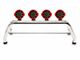 Atlas Roll Bar with 7-Inch Red Round LED Lights; Stainless Steel (03-24 RAM 3500 w/o RAM Box)