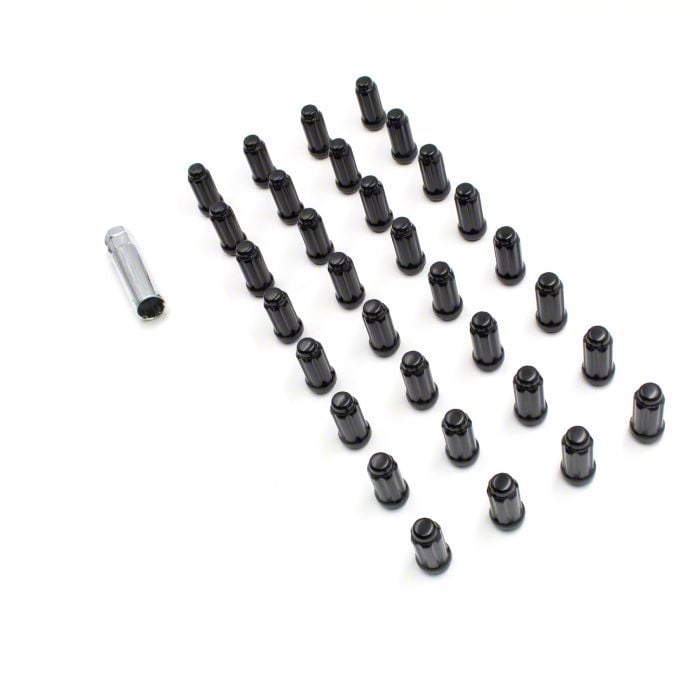 RAM 3500 Black 6Spline Lug Nut Kit; 9/16Inch; Set of 32 (0311 RAM