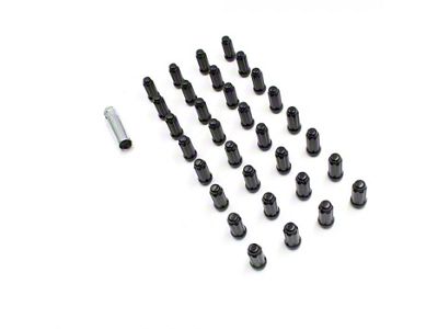 Black 6-Spline Lug Nut Kit; 9/16-Inch; Set of 32 (03-11 RAM 3500)