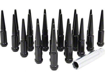 Black Spike Lug Nut Kit; 9/16-Inch; Set of 32 (03-11 RAM 3500)