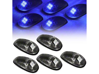Blue LED Roof Cab Lights; Black (99-02 RAM 3500)