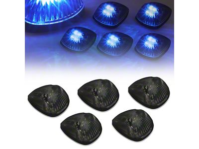 Blue LED Roof Cab Lights; Smoked (94-98 RAM 3500)