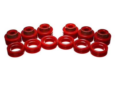 Body Mount Bushings; Polyurethane; Red (94-02 RAM 3500 Regular Cab)