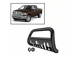 Bull Bar with 5.30-Inch Black Round Flood LED Lights; Black (10-18 RAM 3500)