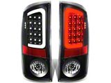 C-Bar LED Tail Lights; Black Housing; Clear Lens (07-09 RAM 3500)