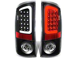 C-Bar LED Tail Lights; Black Housing; Clear Lens (07-09 RAM 3500)