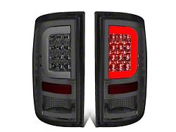 C-Bar LED Tail Lights; Chrome Housing; Smoked Lens (10-18 RAM 3500 w/ Factory Halogen Tail Lights)