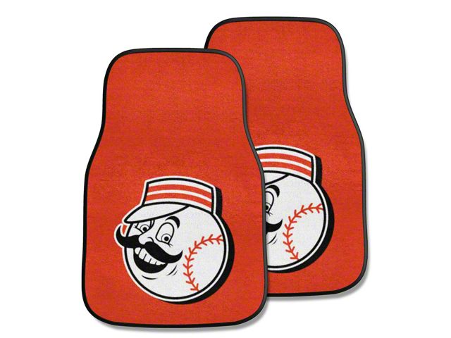 RAM 3500 Carpet Front Floor Mats with Cincinnati Reds Logo; Red ...