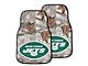 Carpet Front Floor Mats with New York Jets Logo; Camo (Universal; Some Adaptation May Be Required)