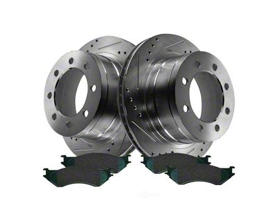 Ceramic Performance 8-Lug Brake Rotor and Pad Kit; Rear (03-08 RAM 3500)