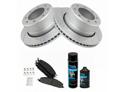 Ceramic Performance 8-Lug Brake Rotor and Pad Kit; Rear (09-18 RAM 3500)