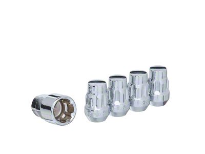 Chrome Acorn Wheel Locks; M14x1.5; Set of 4 (12-24 RAM 3500)