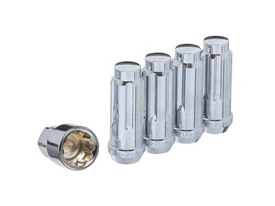 Chrome XL Acorn Wheel Locks; M14x1.5; Set of 4 (12-24 RAM 3500)