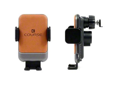 Direct Fit Phone Mount with Charging Auto Closing Cradle Head; Tan; Left Side (19-24 RAM 3500 Laramie Longhorn, Limited, Limited Longhorn)