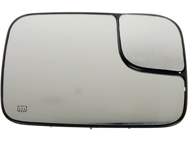 Door Mirror Glass; Heated Plastic Backed; Right; Fold-Away; Sales Code GPG; Power; Heated; With Trailer Tow Package (03-05 RAM 3500)