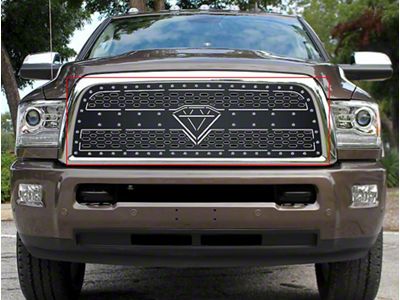 Double Layer Upper Replacement Grille; Black (13-18 RAM 3500)